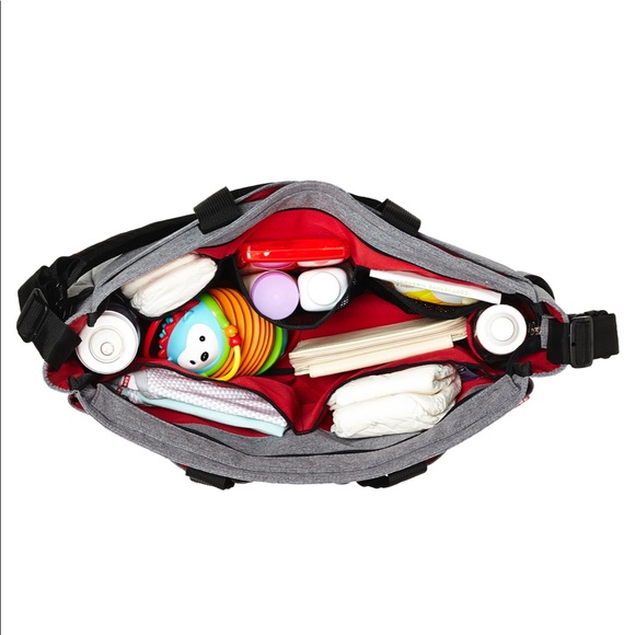 Skiphop HeatherGray Duo Double Signature Diaper Bag - Picture 2 of 9